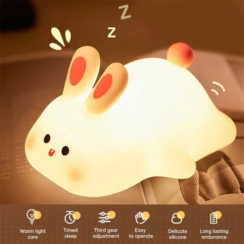 Cute LED Touch Sensor Rabbit Night Light